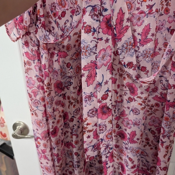 NWT Torrid Pink Floral Chiffon Ruched Sleeve Kimono in Size 2 (18/20) - Picture 11 of 15